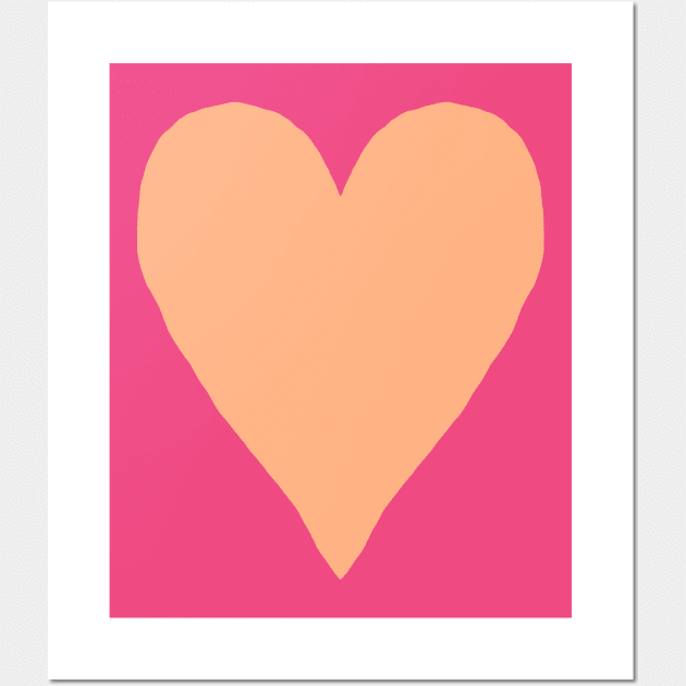 Peach Fuzz Heart Pantone Color of the Year 2024 Wall Art by ellenhenryart